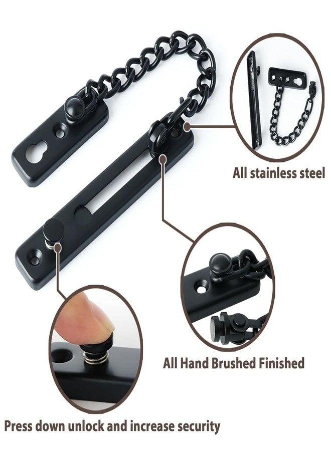 JAMBUVANTI 1Pcs, Chain Lock, Durable Chain Door Guard, Stainless Steel Security for Wood Door for Metal Door - Chain Door Guard with Spring Anti-Theft Press Lock for Home Hotel. - Image 3